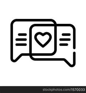 loving correspondence line icon vector. loving correspondence sign. isolated contour symbol black illustration. loving correspondence line icon vector illustration isolated