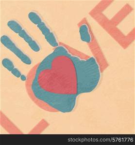 Loving hand. abstract background