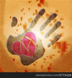 Loving hand. abstract background