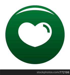 Loving heart icon. Simple illustration of loving heart vector icon for any design green. Loving heart icon vector green