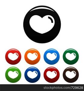 Loving heart icon. Simple illustration of loving heart vector icons set color isolated on white. Loving heart icons set color vector