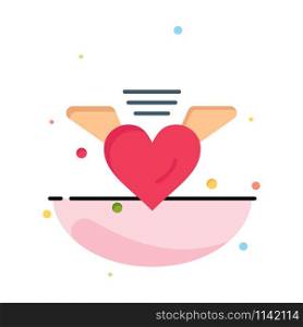 Loving, Love, Heart, Wedding Abstract Flat Color Icon Template