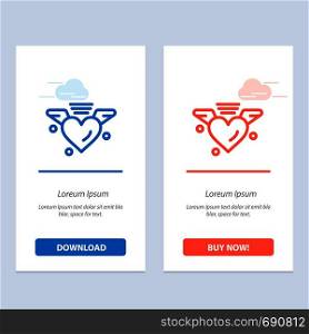 Loving, Love, Heart, Wedding Blue and Red Download and Buy Now web Widget Card Template