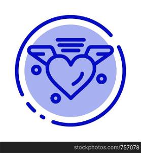 Loving, Love, Heart, Wedding Blue Dotted Line Line Icon