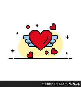 Loving, Love, Heart, Wedding Business Logo Template. Flat Color