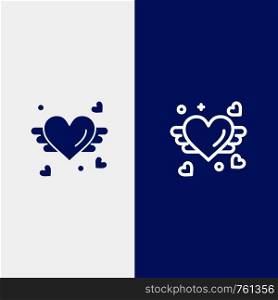 Loving, Love, Heart, Wedding Line and Glyph Solid icon Blue banner Line and Glyph Solid icon Blue banner