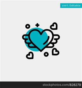 Loving, Love, Heart, Wedding turquoise highlight circle point Vector icon