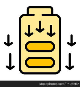 Low battery energy icon outline vector. Stress reduction. Calm health color flat. Low battery energy icon vector flat