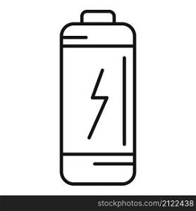 Low battery icon outline vector. Energy phone. Lithium charge. Low battery icon outline vector. Energy phone