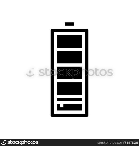 low battery power energy glyph icon vector. low battery power energy sign. isolated symbol illustration. low battery power energy glyph icon vector illustration