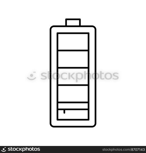 low battery power energy line icon vector. low battery power energy sign. isolated contour symbol black illustration. low battery power energy line icon vector illustration