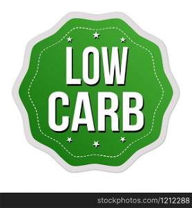 Low carb label or sticker on white background, vector illustration