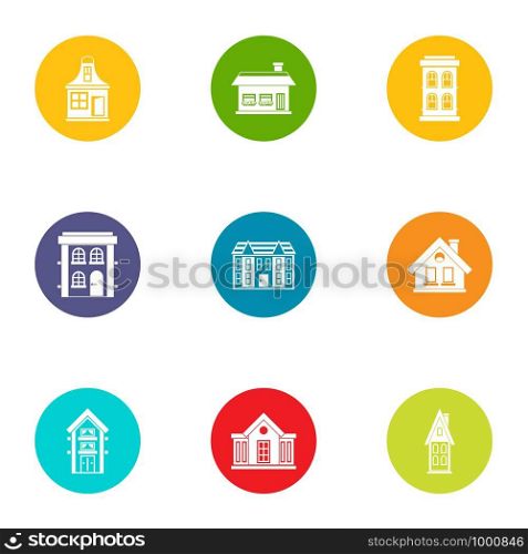 Low construction icons set. Flat set of 9 low construction vector icons for web isolated on white background. Low construction icons set, flat style
