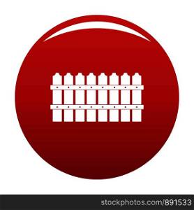 Low fence icon. Simple illustration of low fence vector icon for any design red. Low fence icon vector red