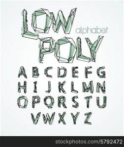 low poly alphabet font. Vector illustration. low poly alphabet font. Vector illustration EPS 10