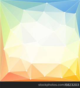 Low poly bright background. Vector illustration. Abstract orange blue colorful polygonal backdrop.