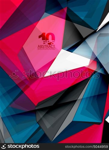 Low poly geometric 3d shape background. Low poly geometric 3d shape futuristic modern background. Vector blank template for your text or design