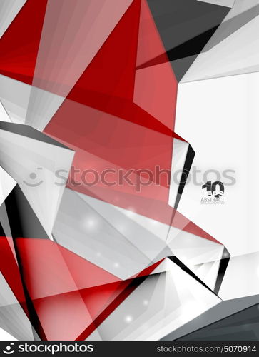 Low poly geometric 3d shape background. Low poly geometric 3d shape futuristic modern background. Vector blank template for your text or design