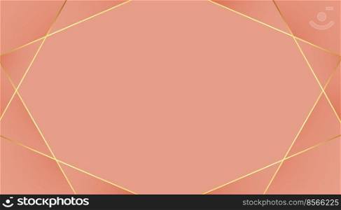 low poly golden lines pastel color background