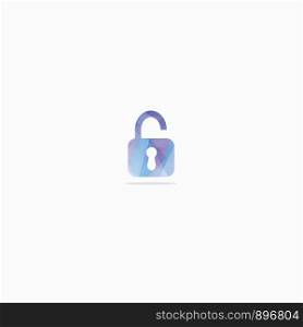 low poly Lock icon,