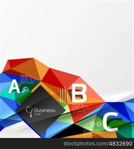 Low poly polygonal triangle abstract background. Low poly polygonal triangle abstract background for abc infographics