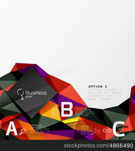 Low poly polygonal triangle abstract background. Low poly polygonal triangle abstract background for abc infographics