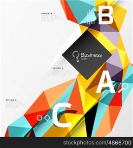 Low poly polygonal triangle abstract background. Low poly polygonal triangle abstract background for abc infographics