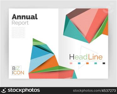 Low poly shapes design for business brochure template. 3d low poly shapes design for business brochure template. Vector annual report layouts