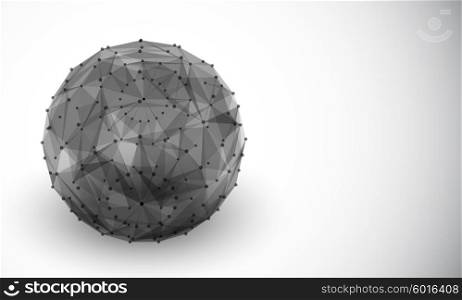 Low poly sphere. Low poly sphere abstract 3d polygon shape design