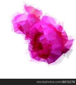 Low poly texture pink roses on white backdrop
