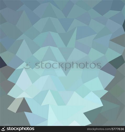 Low polygon style illustration of a cambridge blue abstract geometric background.. Cambridge Blue Abstract Low Polygon Background