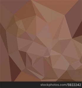 Low polygon style illustration of a caput mortuum brown abstract geometric background.. Caput Mortuum Brown Abstract Low Polygon Background