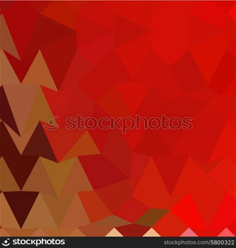Low polygon style illustration of a coquelicot red abstract geometric background.. Coquelicot Red Abstract Low Polygon Background