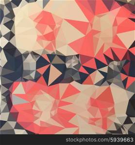 Low polygon style illustration of a coral red abstract geometric background.. Coral Red Abstract Low Polygon Background