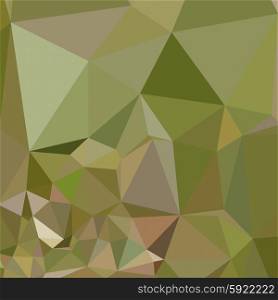 Low polygon style illustration of a dark olive green abstract geometric background.. Dark Olive Green Abstract Low Polygon Background