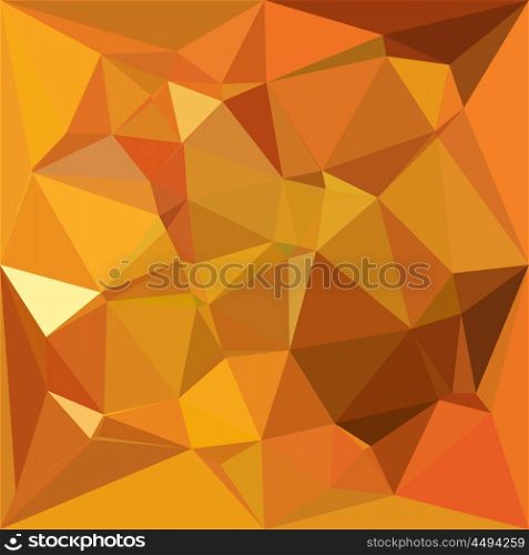 Low polygon style illustration of a dark orange yellow abstract geometric background.. Dark Orange Yellow Abstract Low Polygon Background