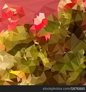 Low polygon style illustration of a dark pastel green abstract geometric background.. Dark Pastel Green Abstract Low Polygon Background