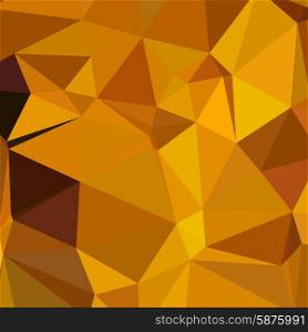 Low polygon style illustration of a dark tangerine abstract geometric background.. Dark Tangerine Abstract Low Polygon Background