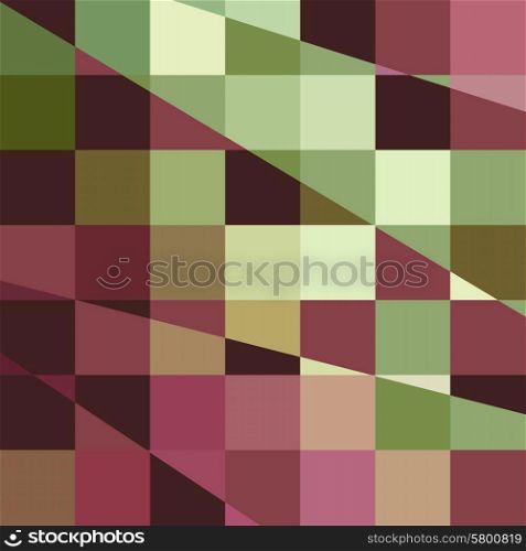 Low polygon style illustration of a deep tuscan red purple and green abstract geometric background.. Deep Tuscan Red Purple and Green Abstract Low Polygon Background