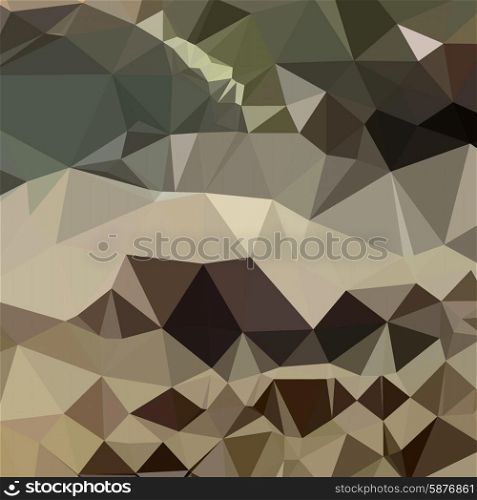 Low polygon style illustration of a drab brown blue abstract geometric background.. Drab Brown Blue Abstract Low Polygon Background