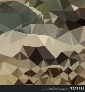 Low polygon style illustration of a drab brown blue abstract geometric background.. Drab Brown Blue Abstract Low Polygon Background