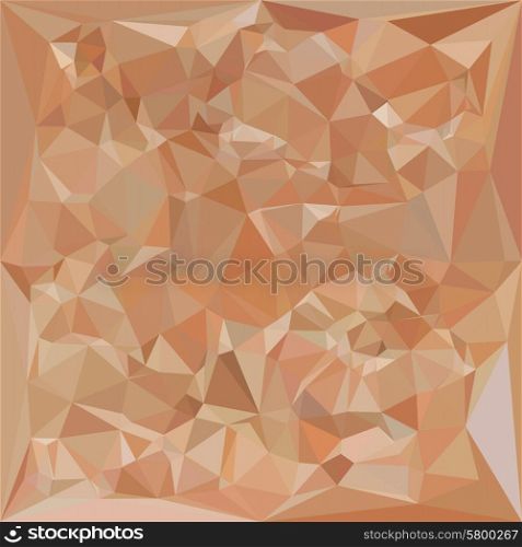 Low polygon style illustration of a fawn brown abstract geometric background.. Fawn Brown Abstract Low Polygon Background
