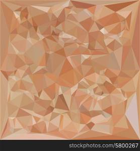 Low polygon style illustration of a fawn brown abstract geometric background.. Fawn Brown Abstract Low Polygon Background