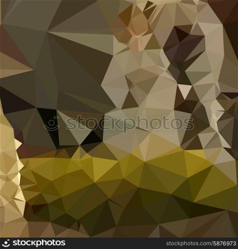 Low polygon style illustration of a medium jungle green abstract geometric background.. Medium Jungle Green Abstract Low Polygon Background