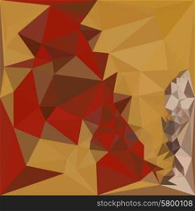 Low polygon style illustration of a red ginger abstract geometric background.. Red Ginger Abstract Low Polygon Background