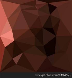 Low polygon style illustration of a saddle brown abstract geometric background.. Saddle Brown Abstract Low Polygon Background