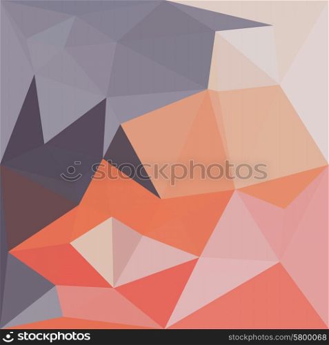 Low polygon style illustration of atomic tangerine orange blue abstract geometric background.. Atomic Tangerine Orange Abstract Low Polygon Background