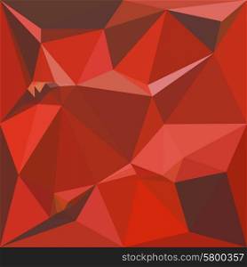 Low polygon style illustration of auburn red abstract geometric background.. Auburn Red Abstract Low Polygon Background