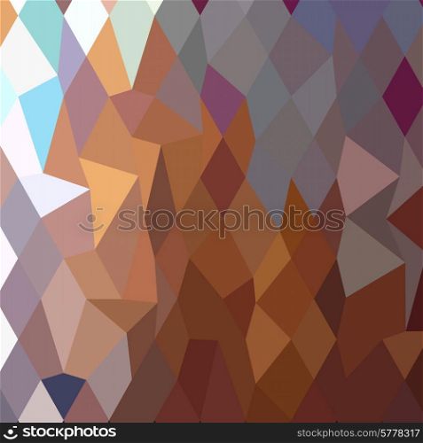 Low polygon style illustration of cocoa brown abstract geometric background.. Cocoa Brown Abstract Low Polygon Background