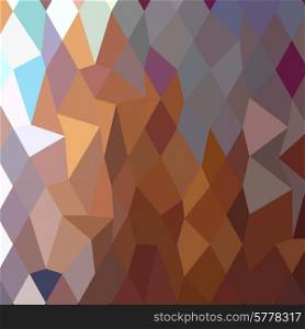 Low polygon style illustration of cocoa brown abstract geometric background.. Cocoa Brown Abstract Low Polygon Background